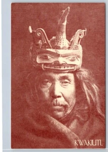 Headdress, Kwakiutl Tribe, Kincome Village British Columbia Postcard NOS - Bild 1 von 2