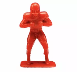 Louis Marx football player toy plastic figure 4" vtg 1969 Red Lineman blocker 2 - Picture 1 of 4