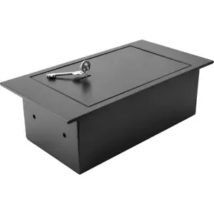 Steel Floor Safe with Key Lock Black 2-Point Dead Bolt Pre-Drilled Mounting Hole - Picture 1 of 8