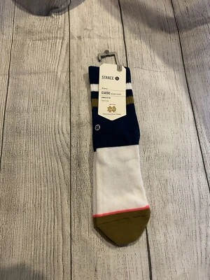 NUEVO Calcetines Stance Notre Dame Oficiales Crew Blanco Dorado Azul Marino Para Mujer Pequeños 5-7.5 Foto 1 de 4