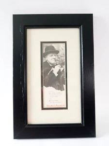 Vintage SIR WINSTON CHURCHILL Framed Photo with Saying - Picture 1 of 5
