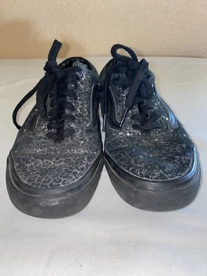 Vans Negro Plata Brillante Mujer Talla 7 y Hombre 5.5 Zapatos Tenis Informales Exterior Foto 1 de 4