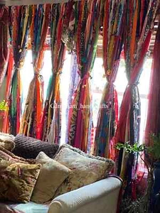 50 hilos bohemio gitano trapo ventana bohemio cenefa cortina telón de fondo indio - Imagen 1 de 13