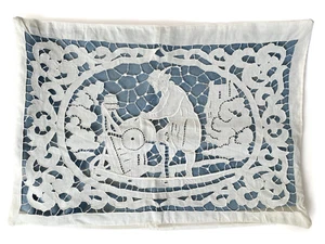 Altes Zierkissen Richelieu 65x45 Weißstickerei Scherenschleifer Batist Leinen - Bild 1 von 10