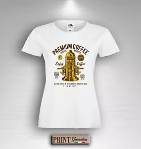 T-Shirt vintage macchinetta caffè novità elegante relax moda slim uomo donna - Picture 1 of 5