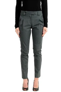 Just Cavalli Women's Dark Green High Waist Pleated Pants US 4 IT 40 - Picture 1 of 4