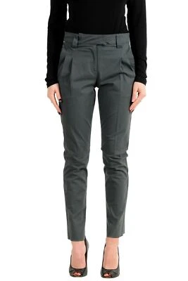 Just Cavalli Women's Dark Green High Waist Pleated Pants US 4 IT 40 - Image 1 of 4