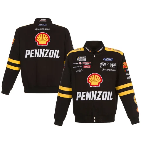 Joey Logano 2022 JH Design #22 Shell/Pennzoil Uniform Twill Jacket Size Large Cover