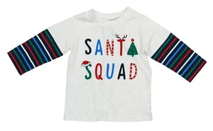 First Impressions Baby Boys Santa Squad Christmas Theme T-Shirt NWT Grey Multi - Picture 1 of 1