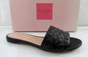 Kate Spade New York Emmie Slide Flats Sandals Dress Leather Black Size 7.5 - Picture 1 of 8