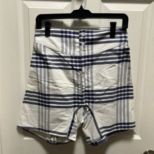 Thom Browne | Blue White Stripe Plaid Trouser Shorts Sz 2 - Picture 1 of 8