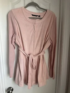 H by Halston hellrosa Wildlederimitat Jacke mit Taschen 20 W - Bild 1 von 5