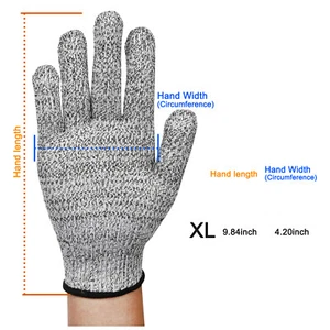 3 Pack Safety Cut Proof Stab Resistant Butcher Work Gloves Level 5 Protection US - Picture 1 of 15