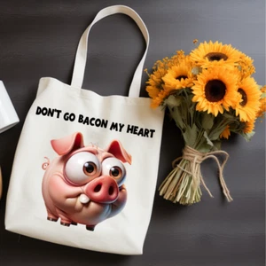 PIG TOTE BAGS 38cm x 42cm - Picture 1 of 2
