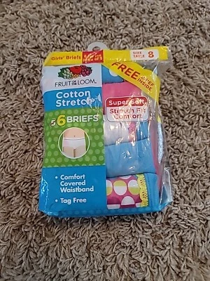 Girls Fruit Of The Loom Pink Blue Briefs 6 pack NEW! Foto 1 de 4