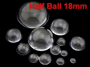 15 Transparent Clear Flatback Glass Half Sphere Ball Cabochon 18mm - Picture 1 of 6
