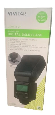 Vivitar Advanced Digital DSLR Flash for Digital Cameras VIV-SF7500 Nikon / canon - Image 1 of 4