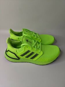 Men's Adidas UltraBoost 20 Running Shoes Signal Green / Black Sz 9.5 EG0710