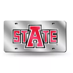 Arkansas State Red Wolves Mirrored Laser Cut License Plate Laser Tag - Picture 1 of 7