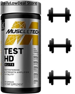 MuscleTech Test HD Elite Testosterone Booster for Men 120 Capsules - Picture 1 of 6