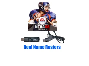 NCAA Football 08 Lista de Nombre Real Guardar Archivo Original Xbox en USB + Adaptador de Cable - Imagen 1 de 2