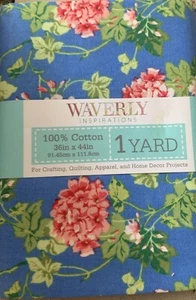 Waverly Inspirations Fabric, Blue Hydrangea Ivy, 100% Cotton, 1 Yard (36”x44”) - Picture 1 of 5