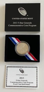 2013 S 5 Star Generals US Mint Commerative Proof Half Dollar - Free Shipping - Picture 1 of 3