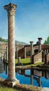 ORIGINAL HUGH BEATTIE "Hadrian's" Hadrian italian italy Roman Rome OIL PAINTING - Picture 1 of 1