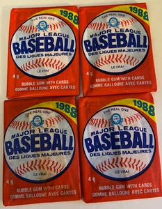 1988 TOPPS OPC O PEE CHEE BASEBALL LOT (4) UNOPENED WAX PACKS SEALED GUM ❤️ - Picture 1 of 6