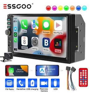 Doppel 2 DIN Autoradio 7 Zoll Carplay Android Auto Bluetooth USB AUX TF Kamera - Bild 1 von 18