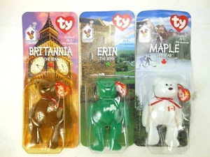 TY Beanie Babies Lot Erin the Bear Maple Britannia McDonalds NOS 1997 - Imagen 1 de 4