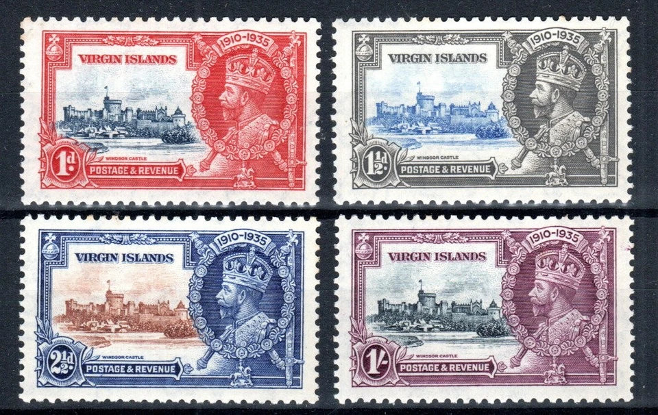 Islas Vírgenes Británicas 1935 Juego Jubileo de Plata SG 103-06 MNH Foto 1 de 1