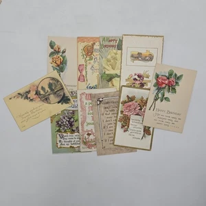 Lot of Antique Postcards | Birthday, Quotes, Luck & More! | USED & POSTED - Picture 1 of 14