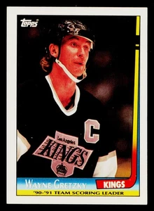 1991-92 TOPPS TEAM SCORING LEADERS #10 WAYNE GRETZKY NM - Foto 1 di 2