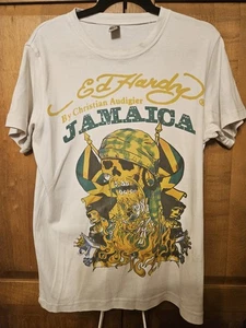 Ed Hardy by Christian Audigier "Jamaica" Diamente T Shirt Rare - Picture 1 of 6