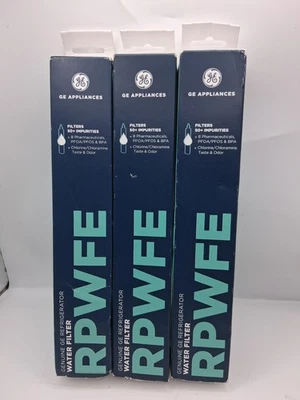 3 Packs GE Genuine Replacement Part Refrigerator Water Filter RPWFE W/RFID Chip - Image 1 of 2