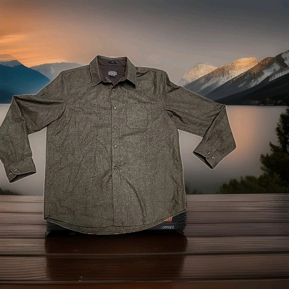 Pendleton Lodge Green Wool Long Sleeve Button Front Shirt Mens Large - Image 1 of 4
