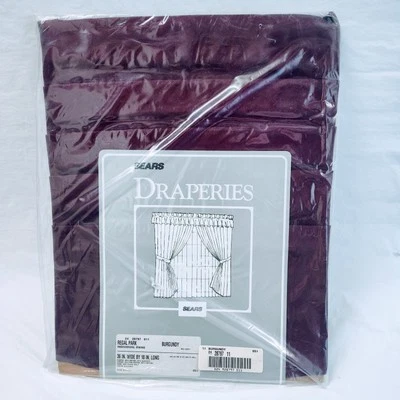 Vintage Sears Burgundy Regal Park Individual Swag Draperies - Image 1 of 3