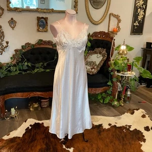 Vintage Linea Donatella lingerie Polka Dot Bridal Slip Dress V-Neck Size S - Picture 1 of 4