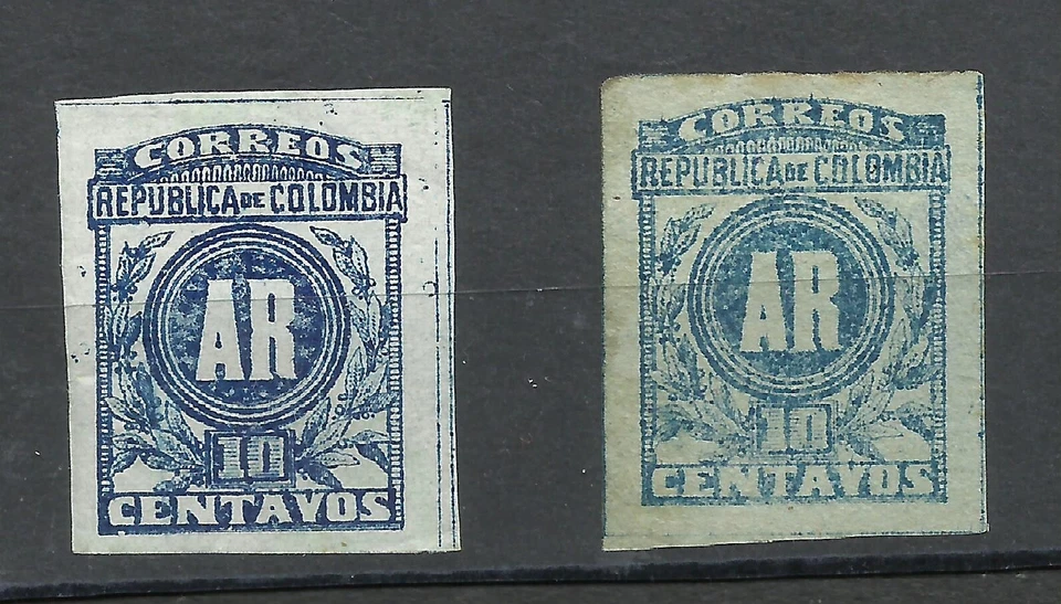 COLOMBIA, YV # LC 12 A, 2 DIFFERENT COLOURS, MH - Image 1 of 1
