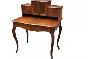 Damen Sekretär Schreibtisch Aufsatz Louis Philippe Nußbaum Damenschreibtisch - Bild 1 von 9