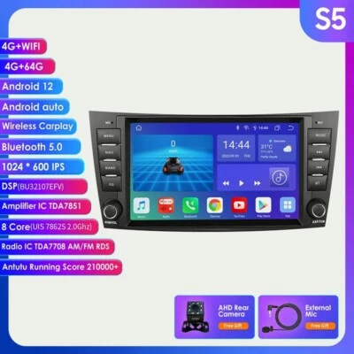 With Rear Camera Android 12 Carlay 4+64GB Car Stereo For Mercedes Benz CLS W219 - Image 1 of 4