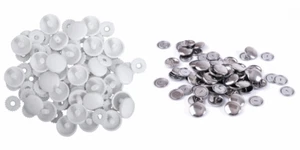 100 Hemline Nylon Metal Top Buttons Non Sew Self Cover Fabric Sewing Choose Size - Picture 1 of 4