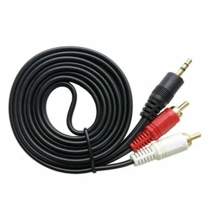 5ft Aux Audio 3.5mm 1/8" Stereo Male to 2 RCA Y Splitter CABLE FOR IPOD MP3 1.5M - Picture 1 of 12