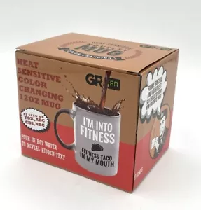 Heat Sensitive Color Changing Coffee Mug 12oz I’m Into Fitness Tacos Funny Quote - Picture 1 of 2