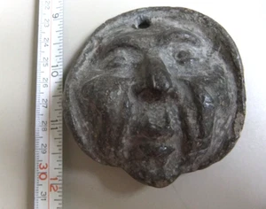 Archaeological antique lead mask Idol 8x9cm ROMAN ??? 350gms - Picture 1 of 6