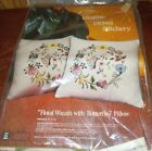 Paragon Creative Crewel Stitchery Floral Wreath with Butterfly Pillow Kit NEW!