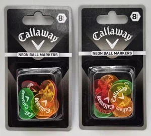 Lot Of 2 New Packs Callaway Neon Golf Ball Markers 8-Pack Multicolor Golfing - Picture 1 of 4
