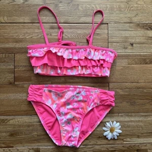 Justice Pink And Silver Two Piece Swimsuit Size 14 - Picture 1 of 7