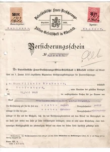 X2- Police Feuerversicherung Hannover / Elberfeld 1912 - Bild 1 von 2